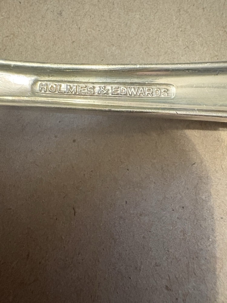 Silverware Holmes & Edwards Deepsilver Serving Spoon And Meat Fork Silverplate