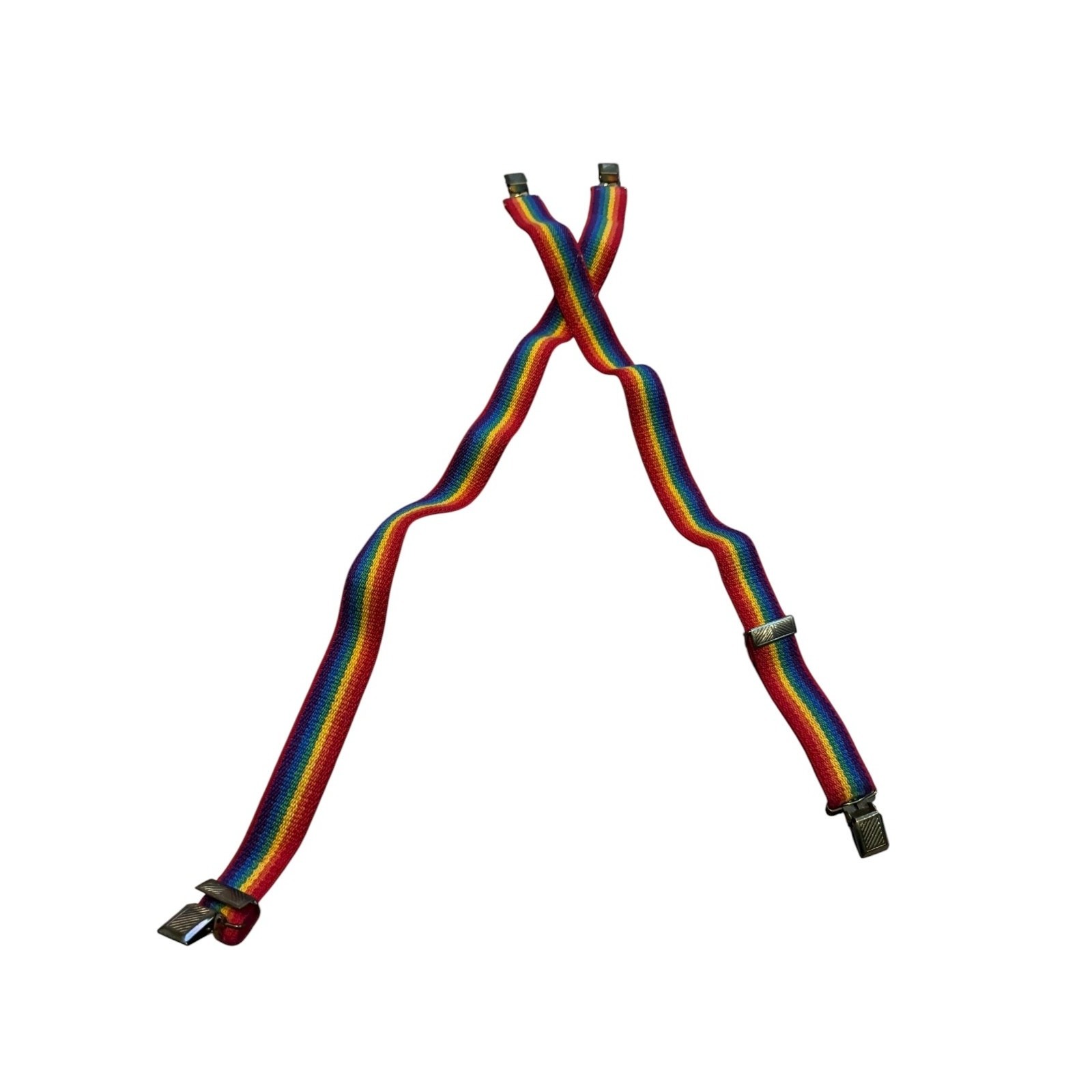 VTG Kids Rainbow Suspenders Adjustable Elastic Clip-On Pride Costume Accessory