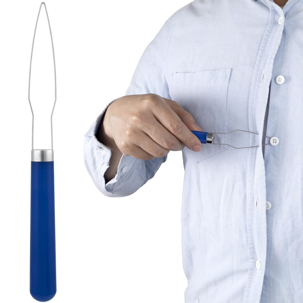 STSTR Easy Button Hook, Steel Button Helper Tool for Elderly, Wide