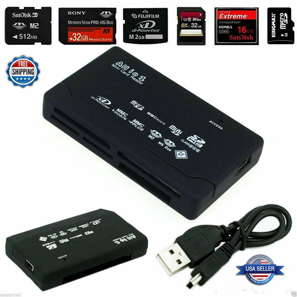 Mini Memory Card Reader 26-IN-1 USB 2.0 High Speed For CF xD SD MS SDHC