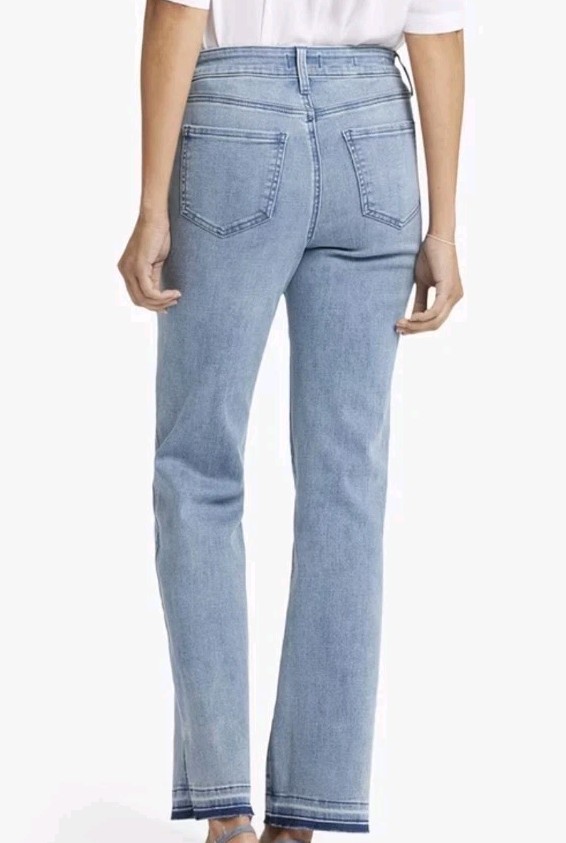NYDJ Jeans 6 Marilyn Straight Lift Tuck High Rise Straight Stretch Slit Boho