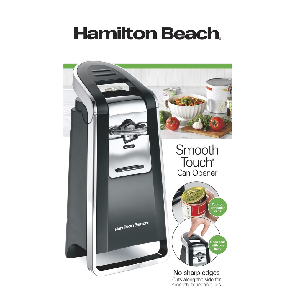 Smooth Edge Automatic Electric Can Opener, Black & Stainless