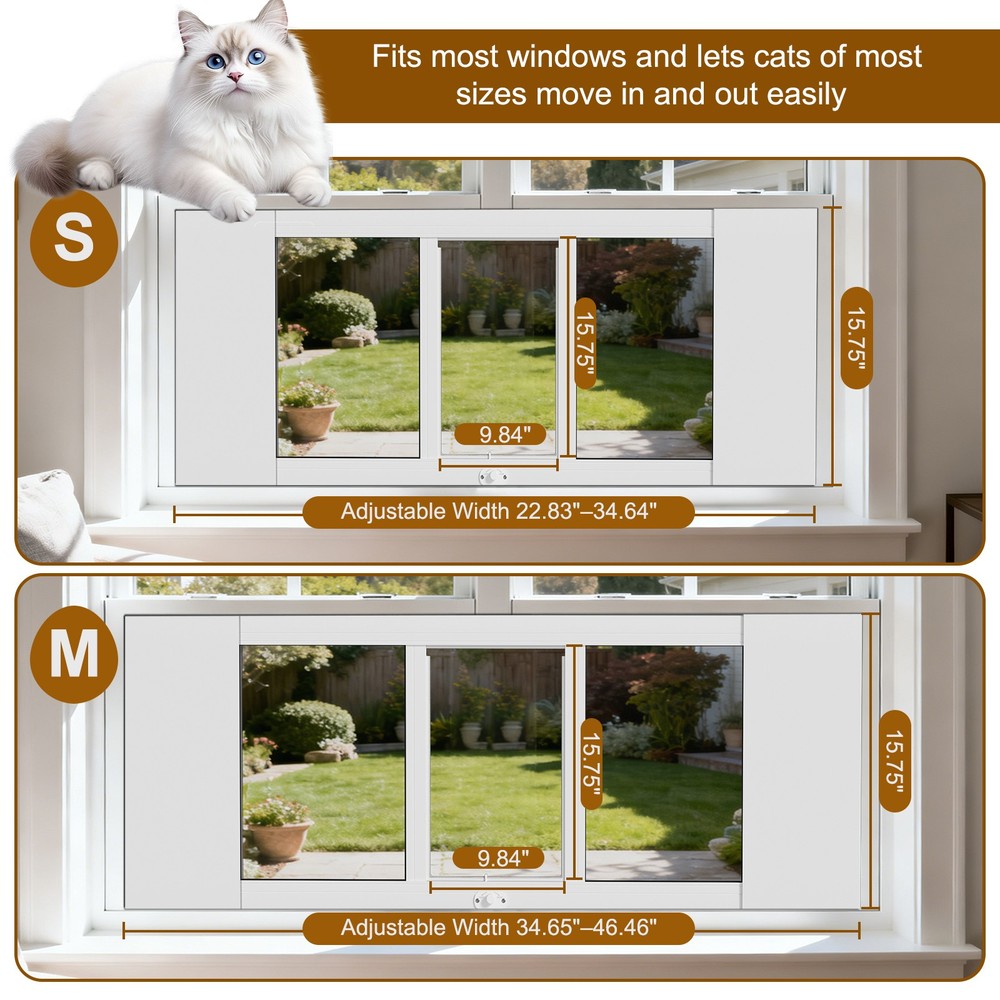 Cat Window Door with Magnets - Quick-Fit Insert for Easy Access