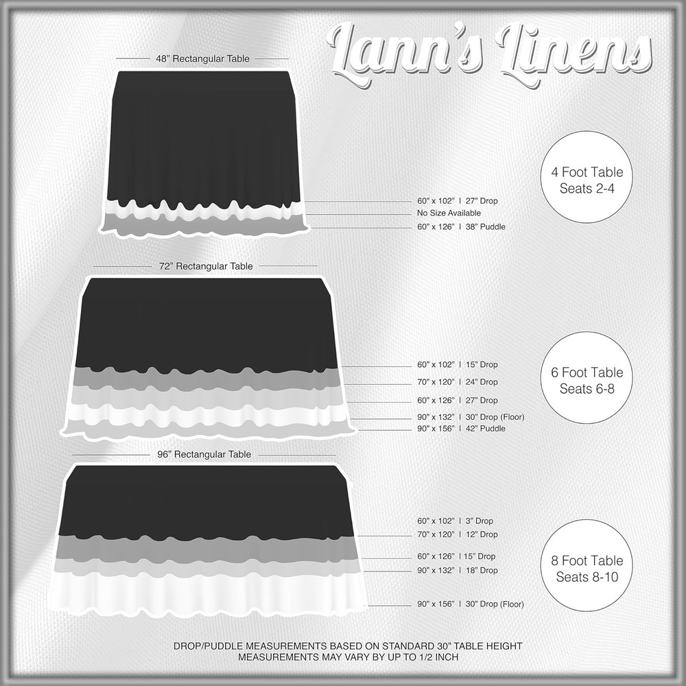 90 X 156 Inch Rectangular Tablecloth, Washable Polyester Fabric Table Cloth for