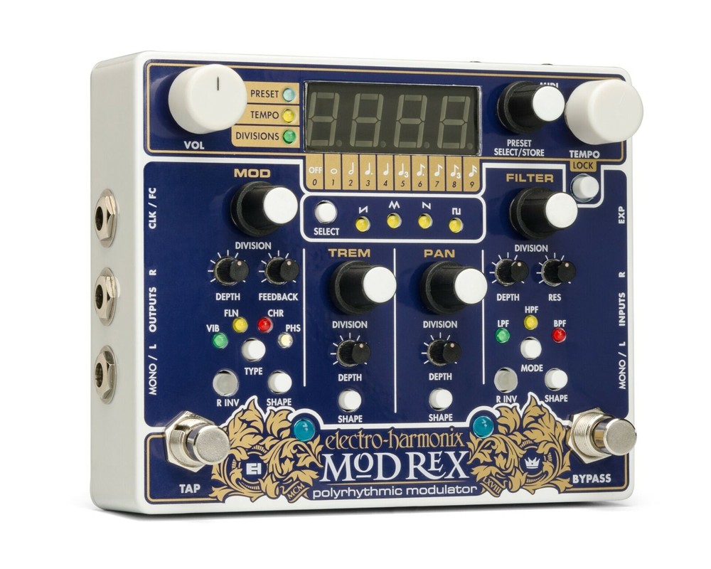 New Electro-Harmonix EHX Mod Rex Polyrhythmic Modulator Pedal! Modrex!
