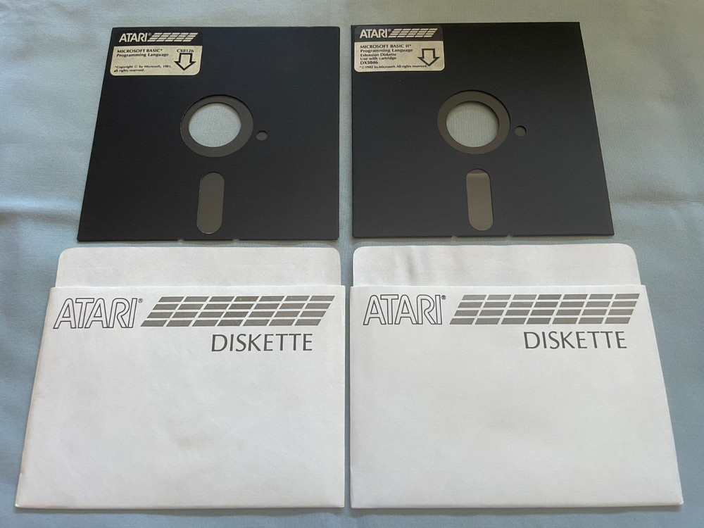 MICROSOFT BASIC I+II 1981/1982 Atari 400/800 Computer Software 5.25 Disks TESTED