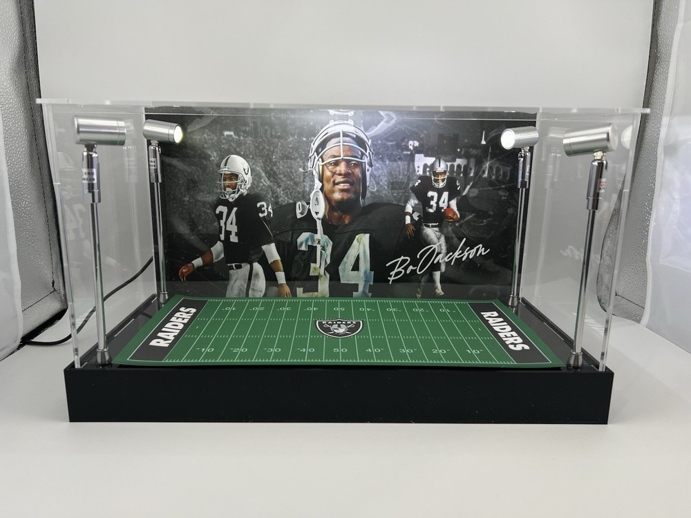 Bo Jackson - Raiders - Custom 2 Mini Helmet Display Case W/ LED Lights