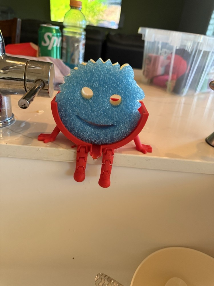 Red Scrub Daddy Holder with drainage.