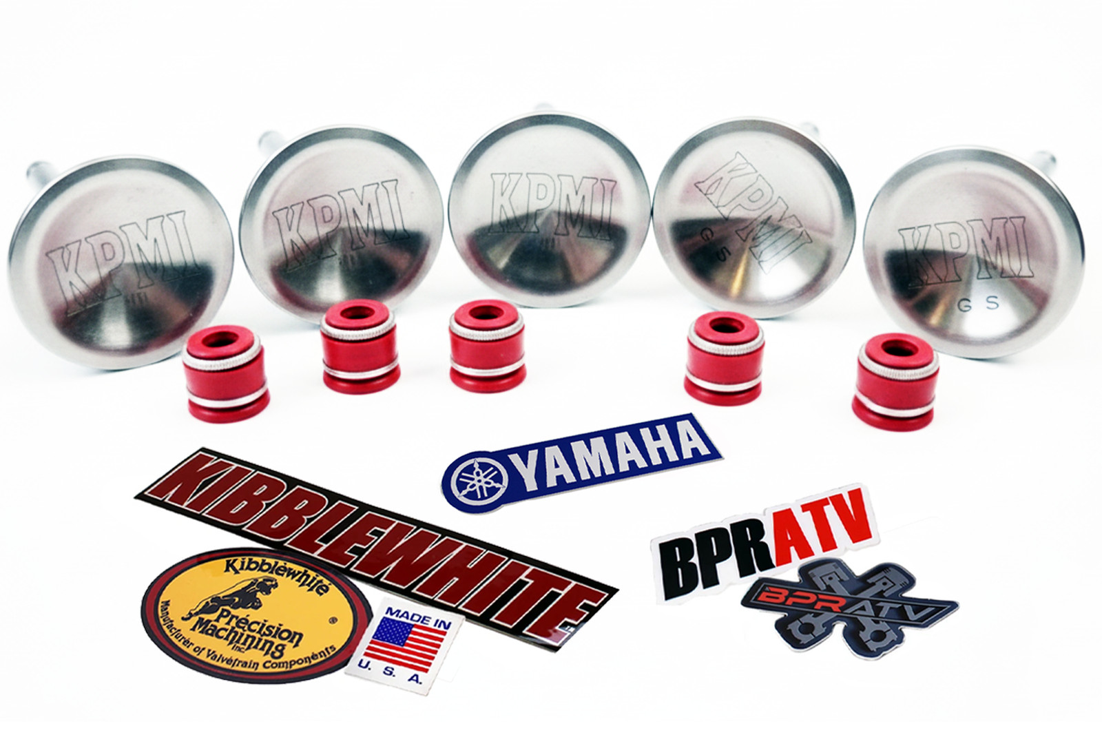 Yamaha YFZ450 YFZ450R +1mm Oversize Kibblewhite Valves & RED Seals All 5 NEW USA