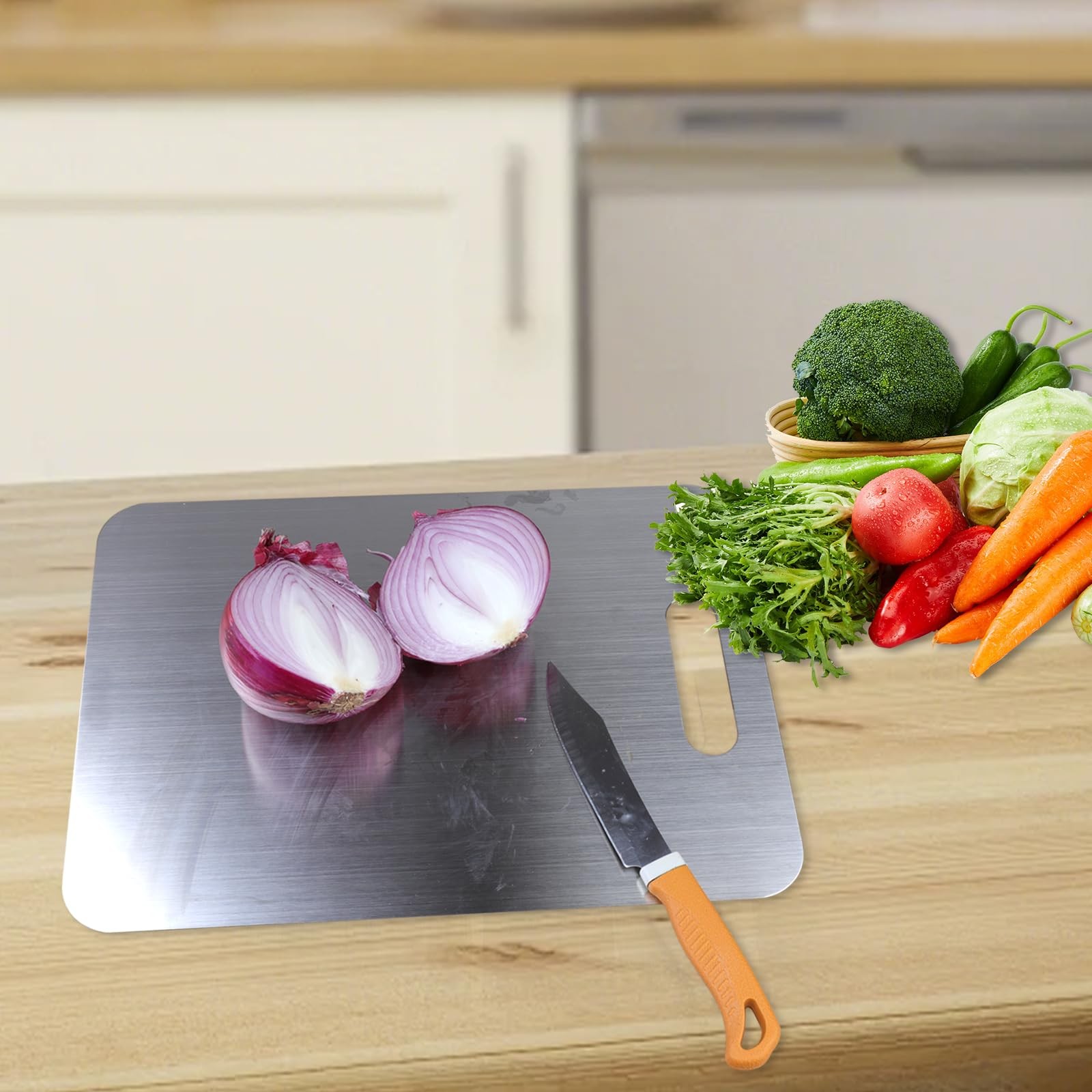 Tivano Titanium Stainless Steel Cutting Board for Kitchen (13.4 * 9 Inch)