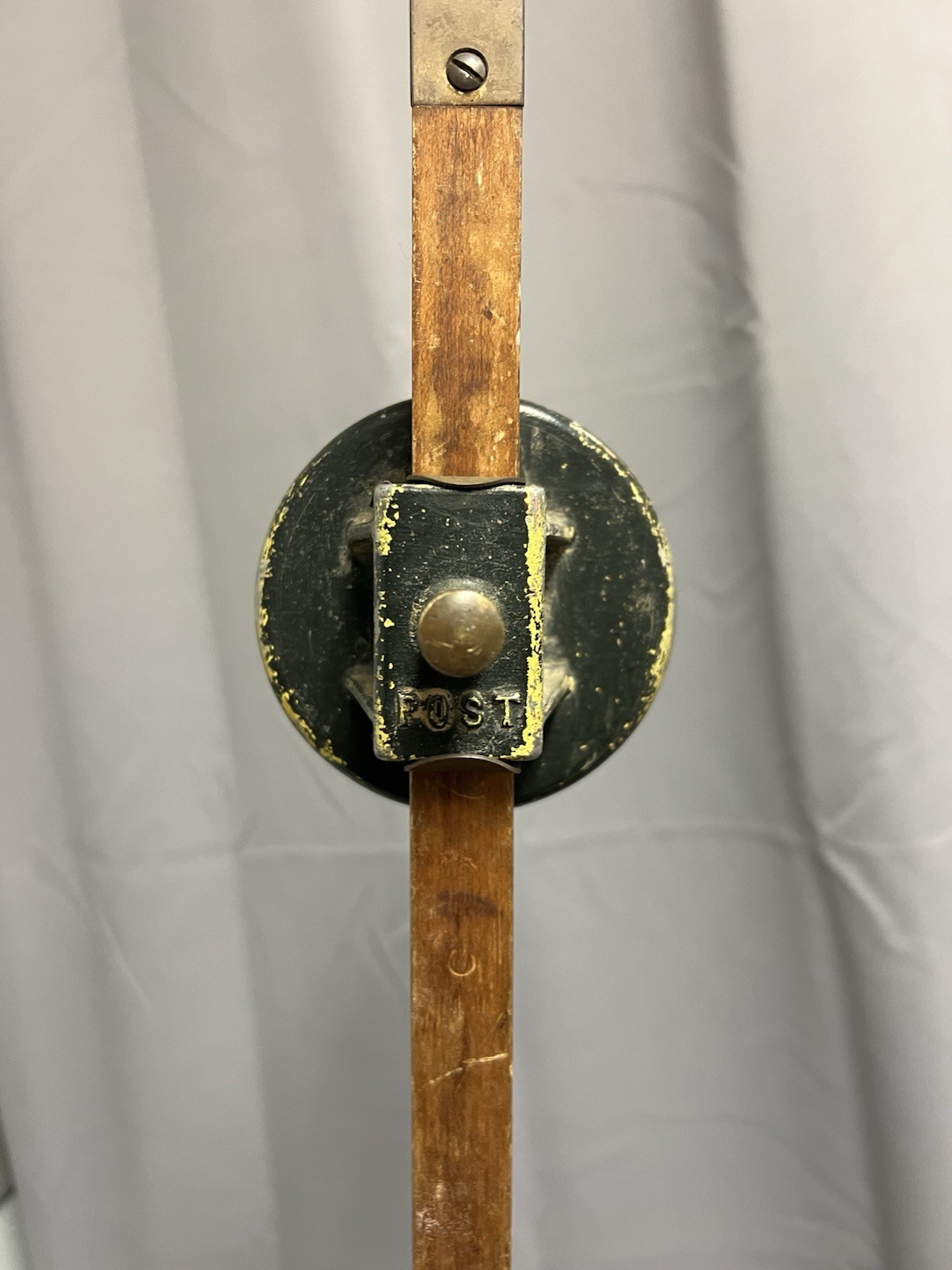 Vintage 10 Ft WOOD MEASURING STICK grade rod rule surveying story pole wall art