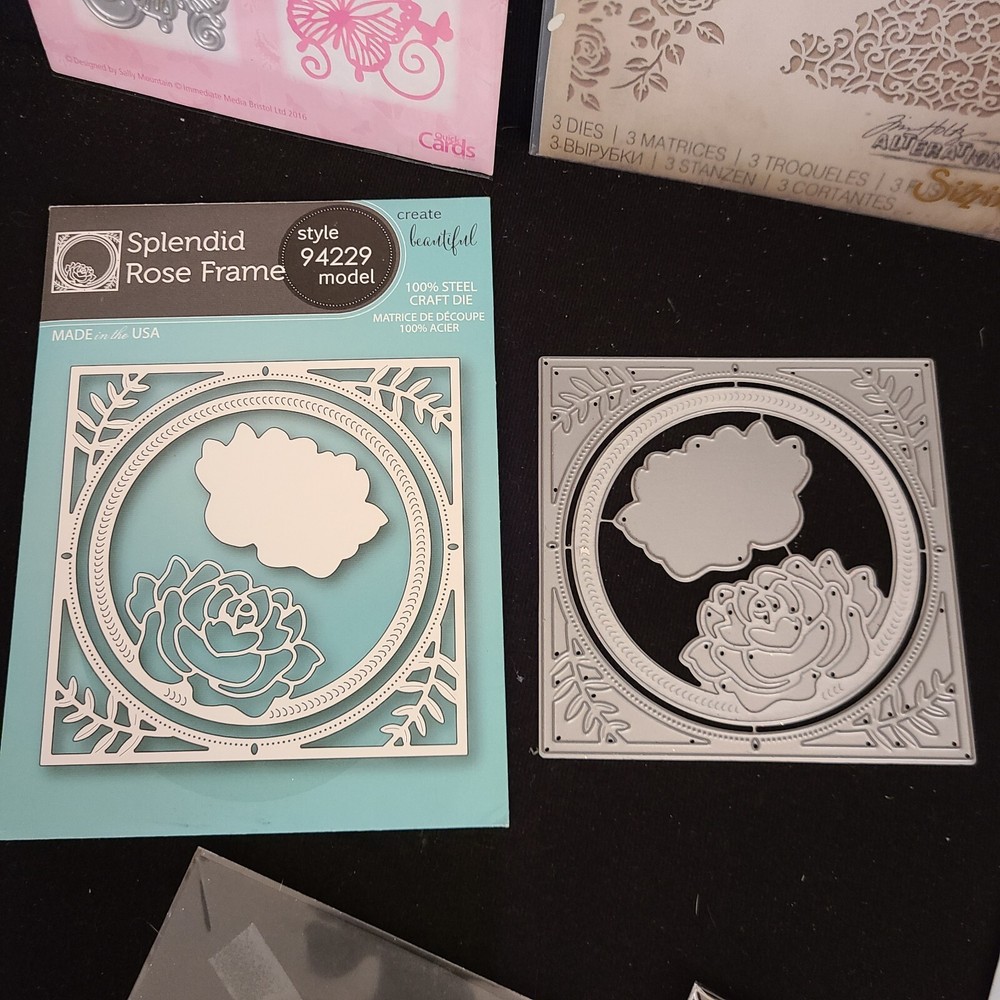 Lot Metal Cutting Dies Sizzix Thinlits Butterfly Noric Xmas Rose Frame Flower