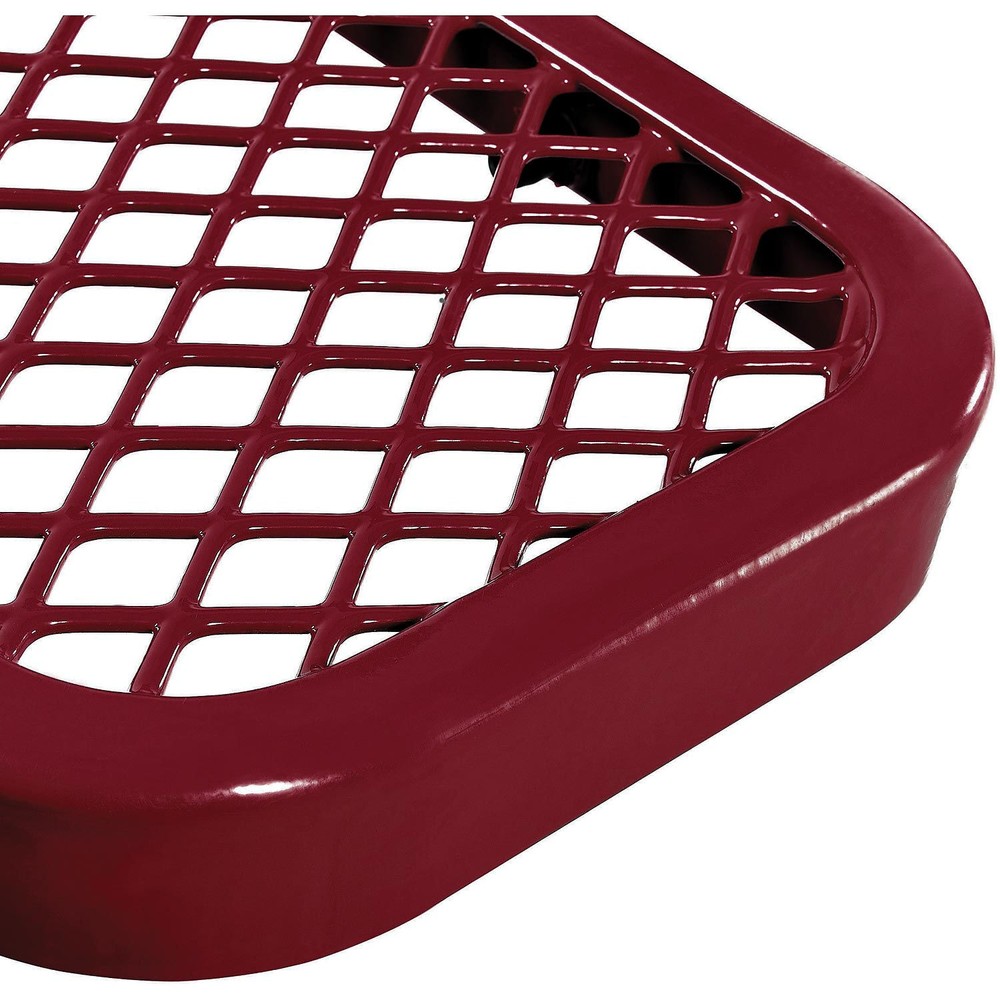 96"L Expanded Metal Mesh Bench With Back Rest Red
