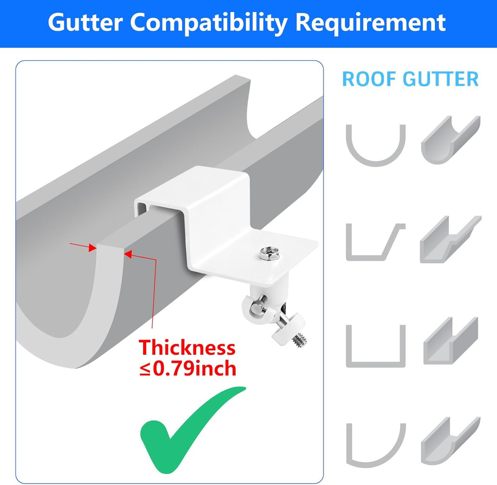 2Pack Gutter Mount Compatible with Eufy Security Solocam S220/C210, Eufycam 2C/2