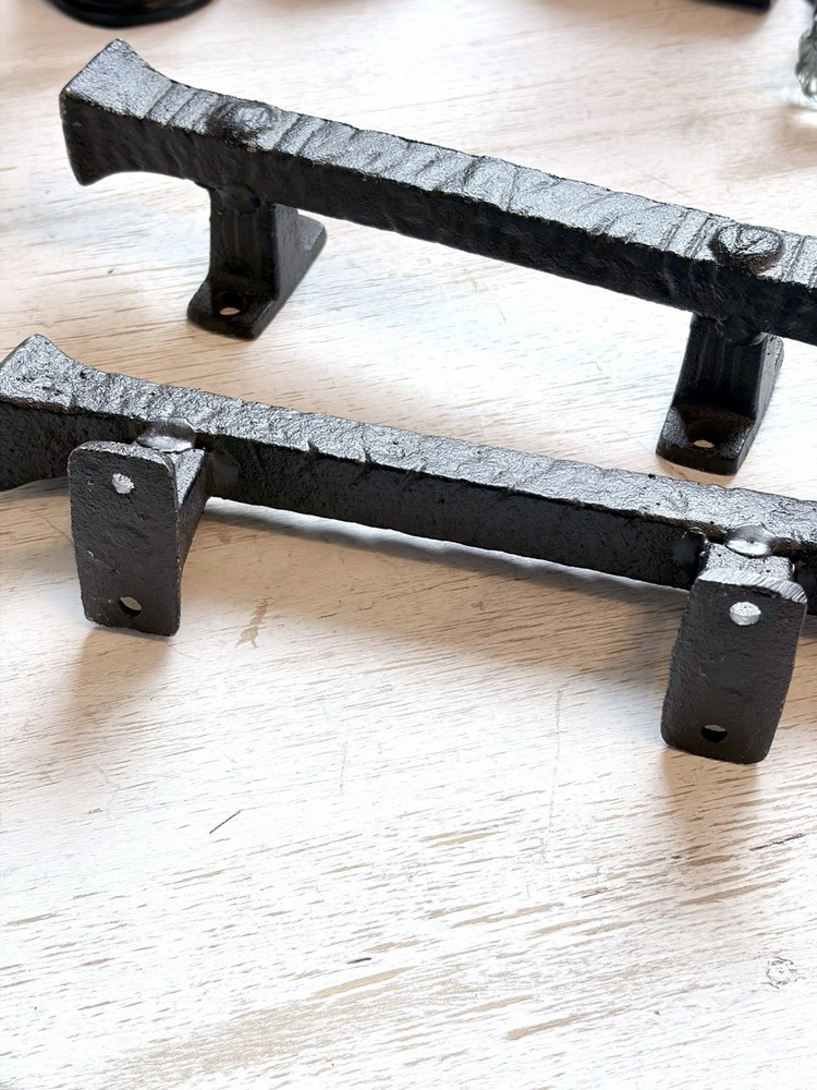Set 2 Large Barn Door Handle Pulls Solid Heavy Metal Vintage Style 9” Long