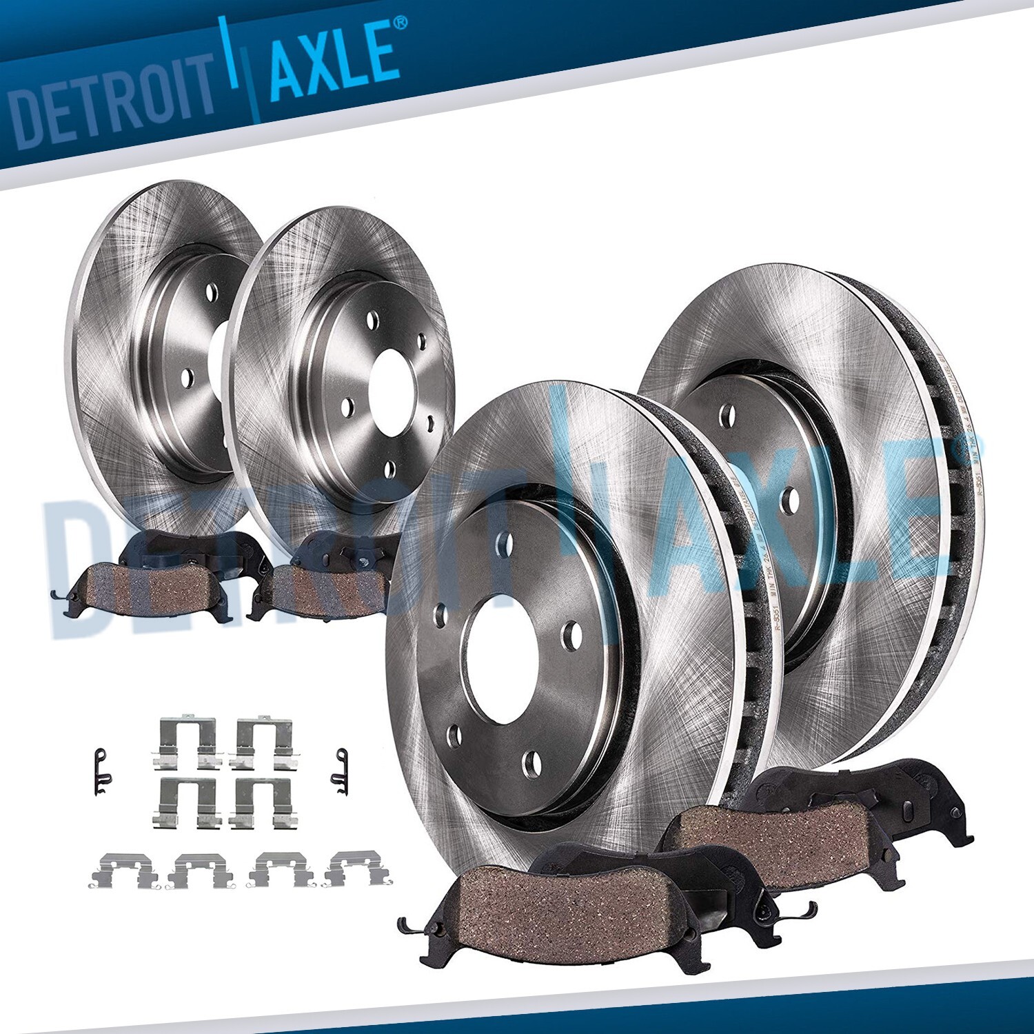 8pc Front & Rear Rotors and Ceramic Brake Pads for 2015 2016 2017 Honda Odyssey