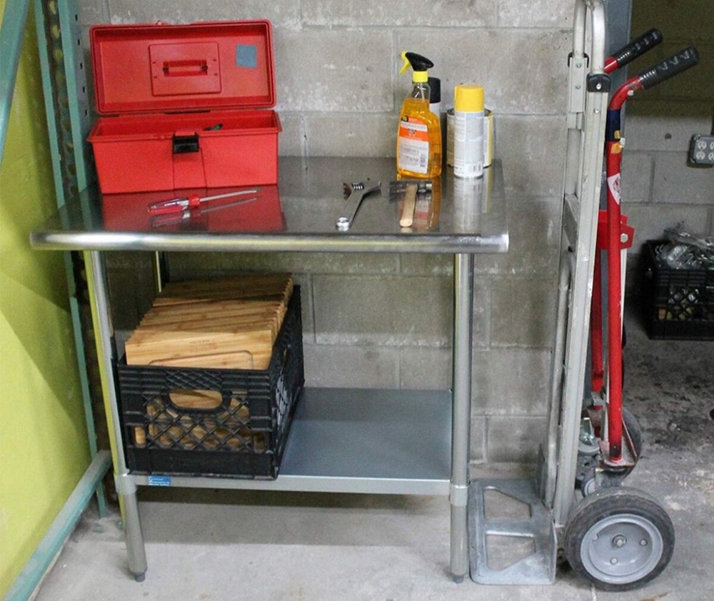 30" X 36" Stainless Steel Work Table With Galvanized Undershelf