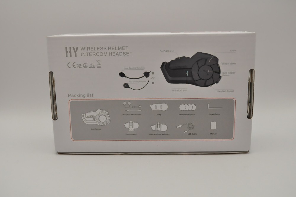 Hysnox HY-1001-05 Single-Pack Bluetooth Helmet Intercom (2-Riders)