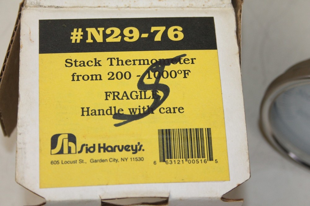 Sid Harvey's Stack Thermometer 200-1000°F N29-76 NOS (loc:H)