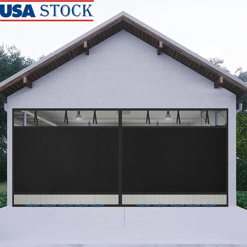 Privacy Magnetic Garage Door Screen Heavy Duty Reinforced Mesh Easy Installation