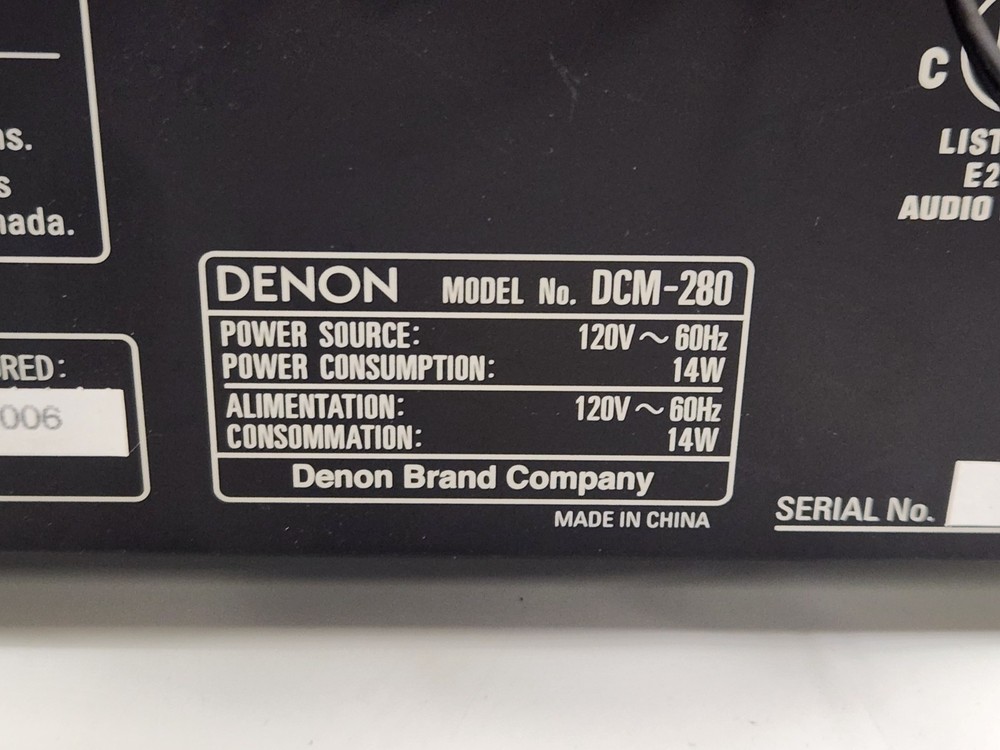 Denon DCM-280 5-Disc Carousel CD Changer - Tested & Working