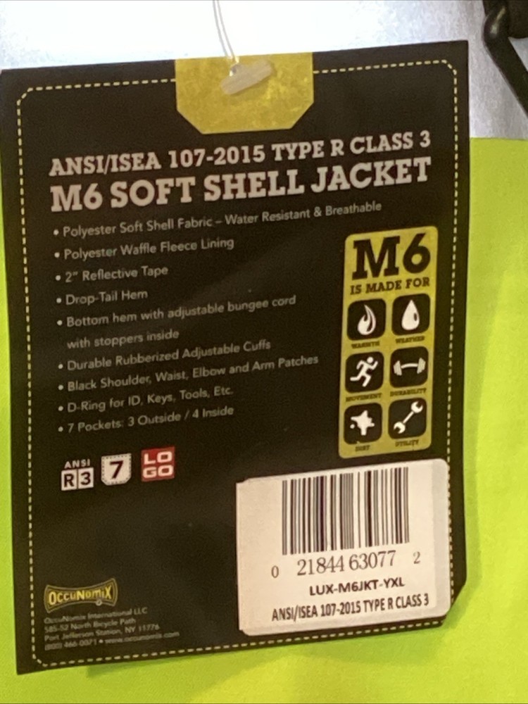 OccuNomix class three high-vis M6 soft shell jacket