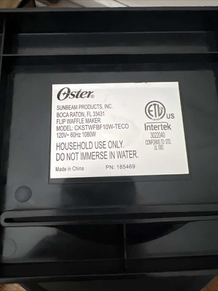 Oster DiamondForce Nonstick Flip Waffle Maker - White