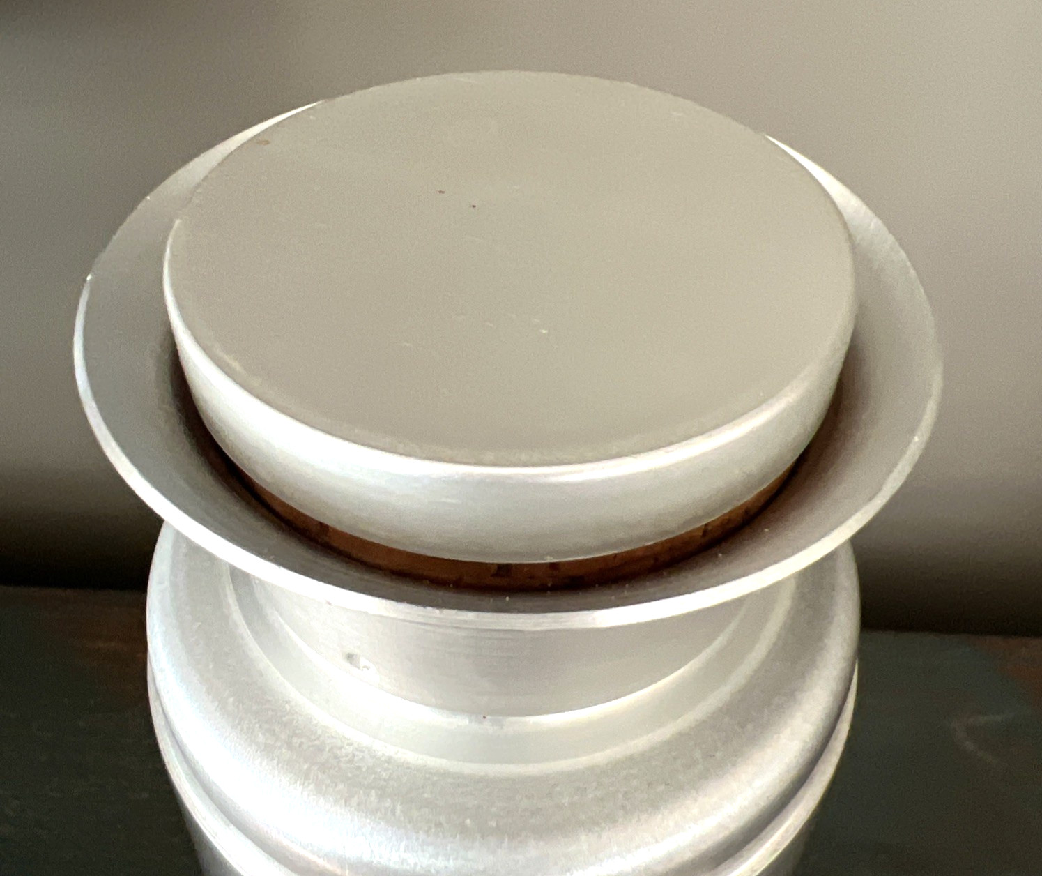 VTG. 1930's ART DECO KENSINGTON ALUMINUM BRASS COCKTAIL SHAKER by LURELL GUILD