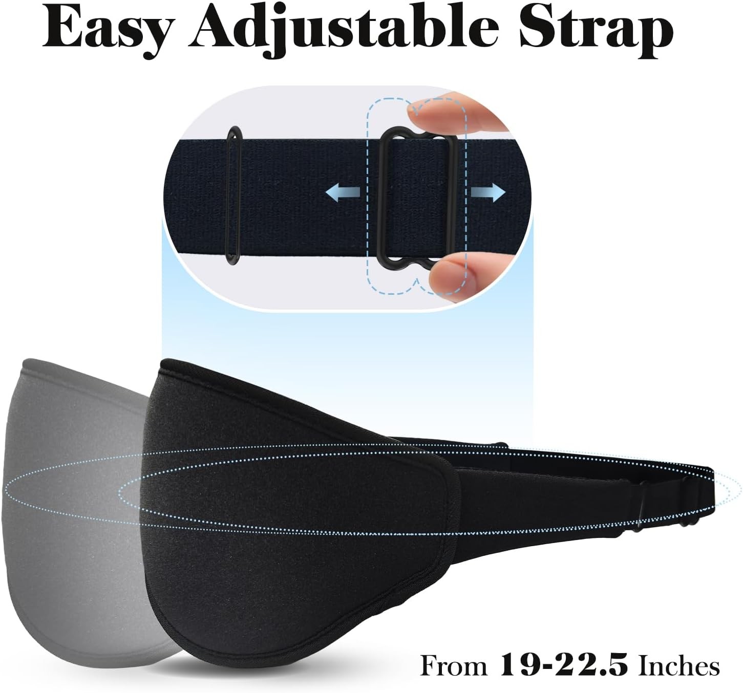 3D Eye Mask Sleep Mask for Men & Women, 100% Pressure-Free & Light Block- Black