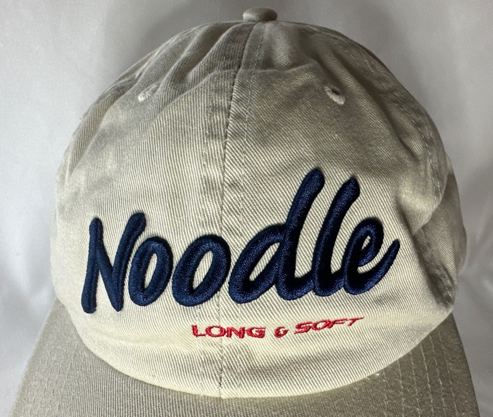 Noodle Long & Soft Strapback Hat Beige One Size Embroidered Maxfli NWT