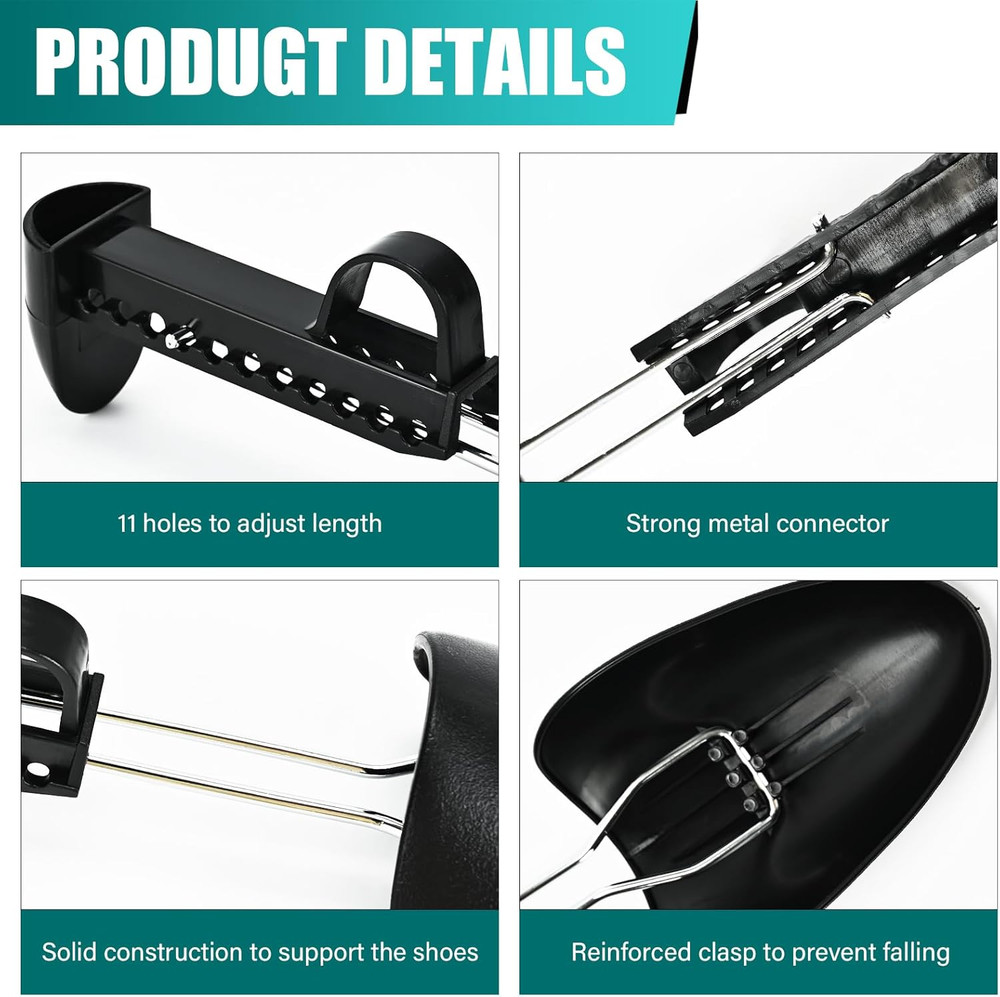5 Pairs Practical Adjustable Length Men Shoe Tree Shoe Stretcher Boot Holder ...