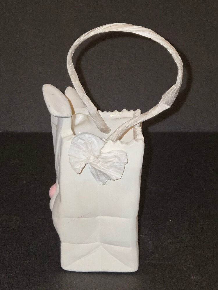 Easter Bunny Rabbit Spring Ceramic Bag Anthropomorphic Scioto Mold 5.25"