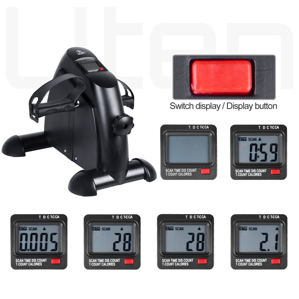Mini Exercise Bike Pedal Exerciser Cycle Adjustable Resistance w/LCD Display