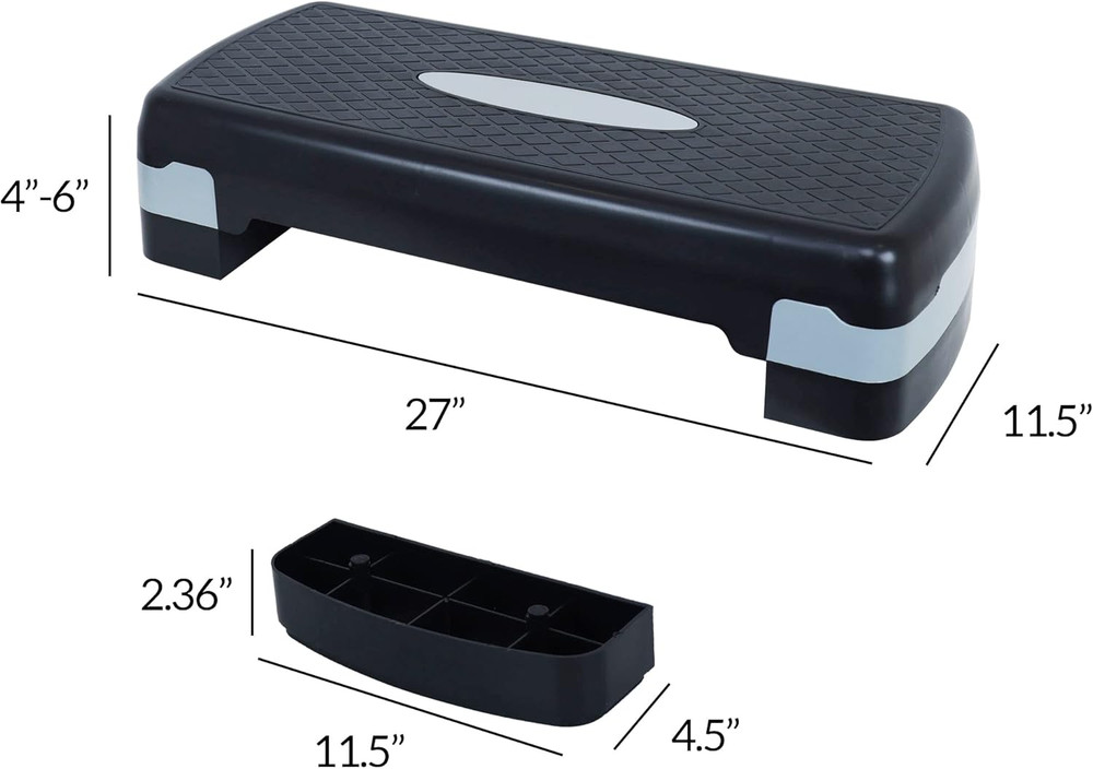 Fitvids Adjustable Workout Aerobic Stepper Step Platform Trainer, 27-Inch, Multi