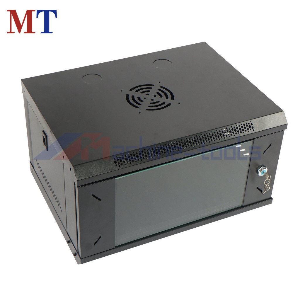 6U Wall Mount IT Server Network Enclosure Cabinet 15.5" Deep Locking Glass