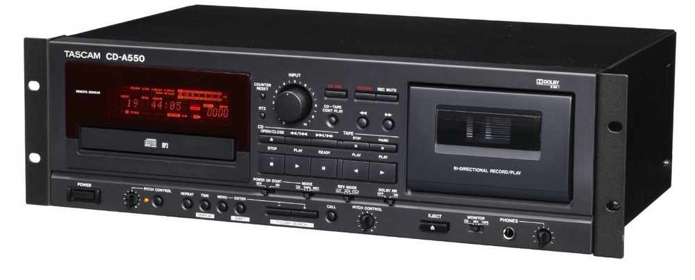 TASCAM CD-A550 Pro CD/MP3 & Reverse Cassette Deck + Remote – Mint, Rack Unit