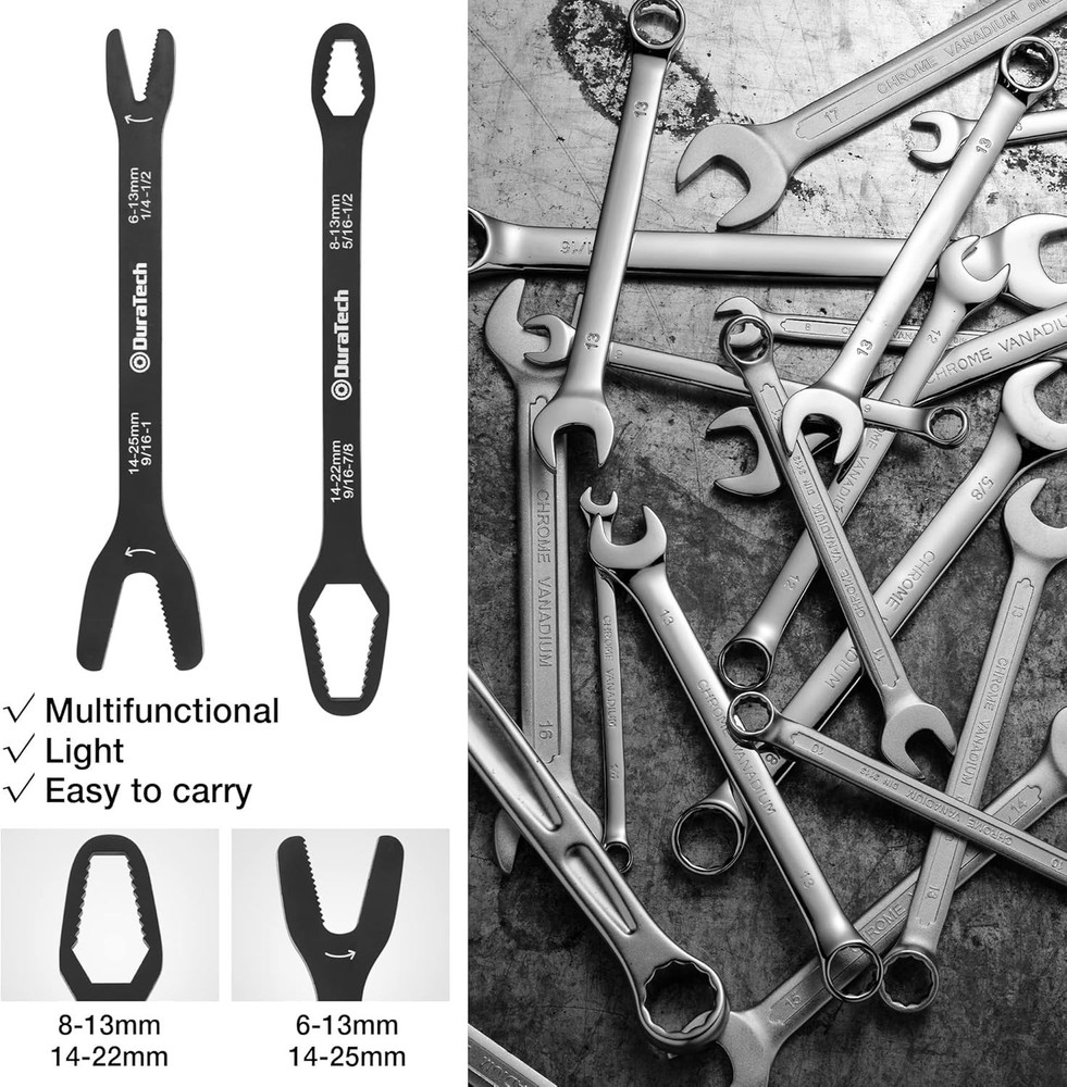 Universal Wrench Set, Multi-functional Doule Box&Open End, Black