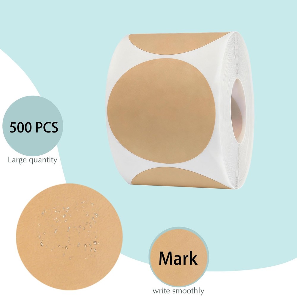 2 Inch Circle Stickers Light Brown Blank Label 2 Diameter,
