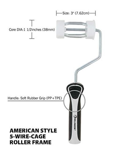 3 Inch Paint Roller - Small Paint Roller Microfiber 3pc paint roller orange