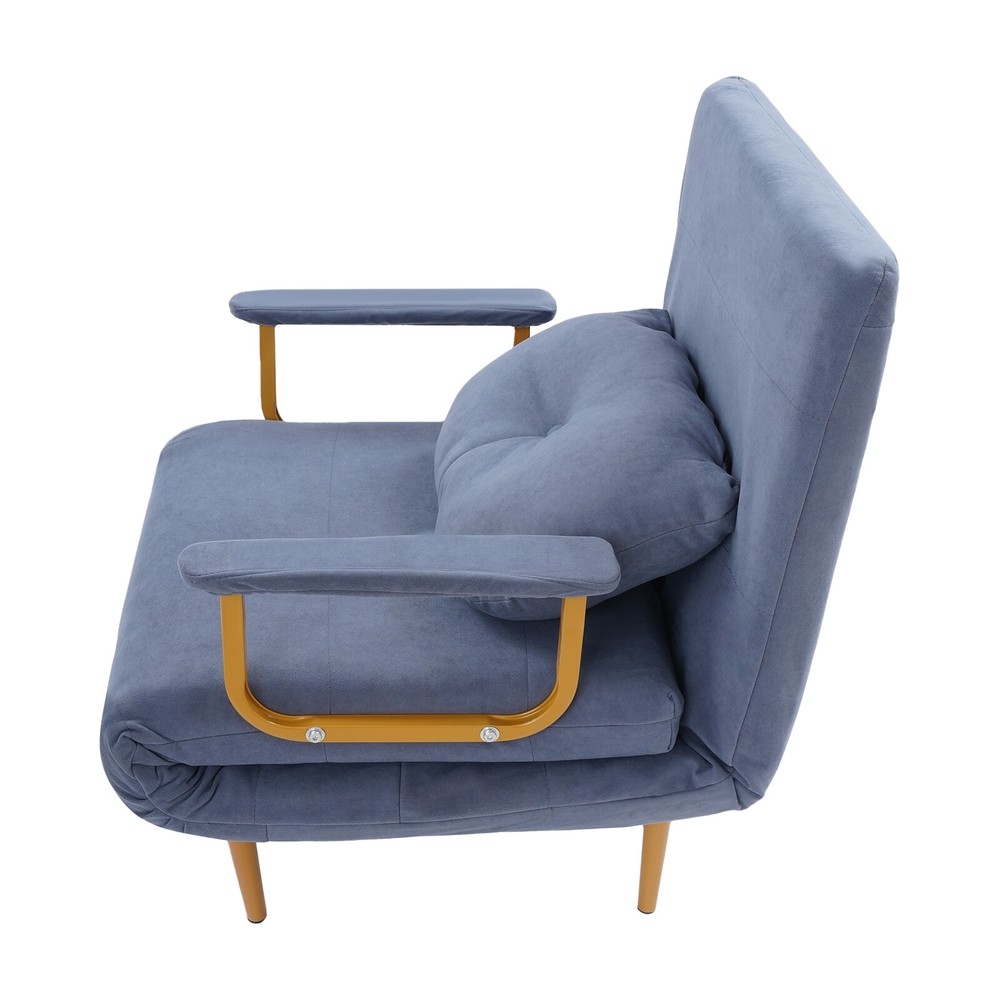 Folding Sofa Bed with Iron Frame, Adjustable Backrest, Space-Saving Design