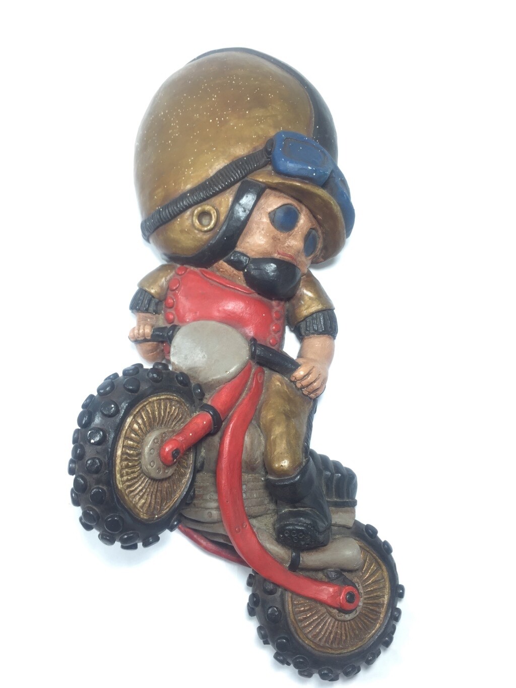 Apsit Bros California Motorcycle Motocross Chalkware Sculpture 70’s 15 Inches