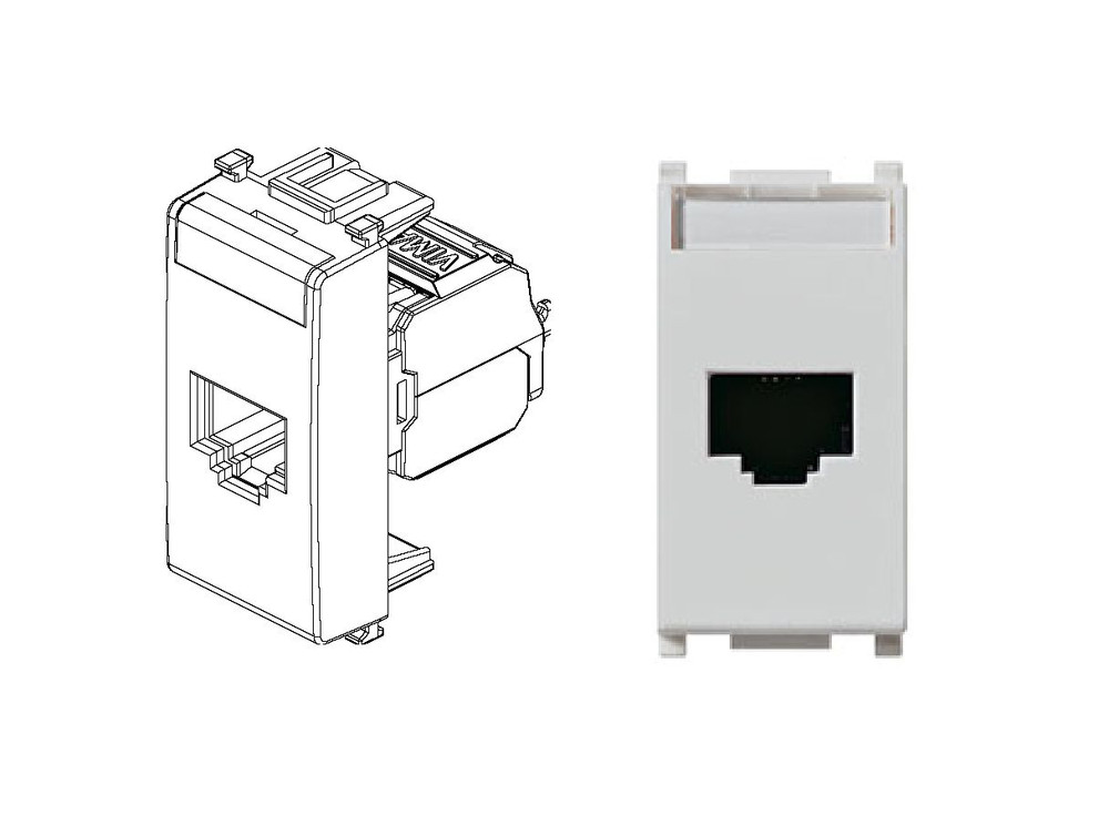 VIMAR 14339.6.SL SOCKET RJ 45 NETSAFE CAT 6 UTP 110 SILVER FLAT SERIES