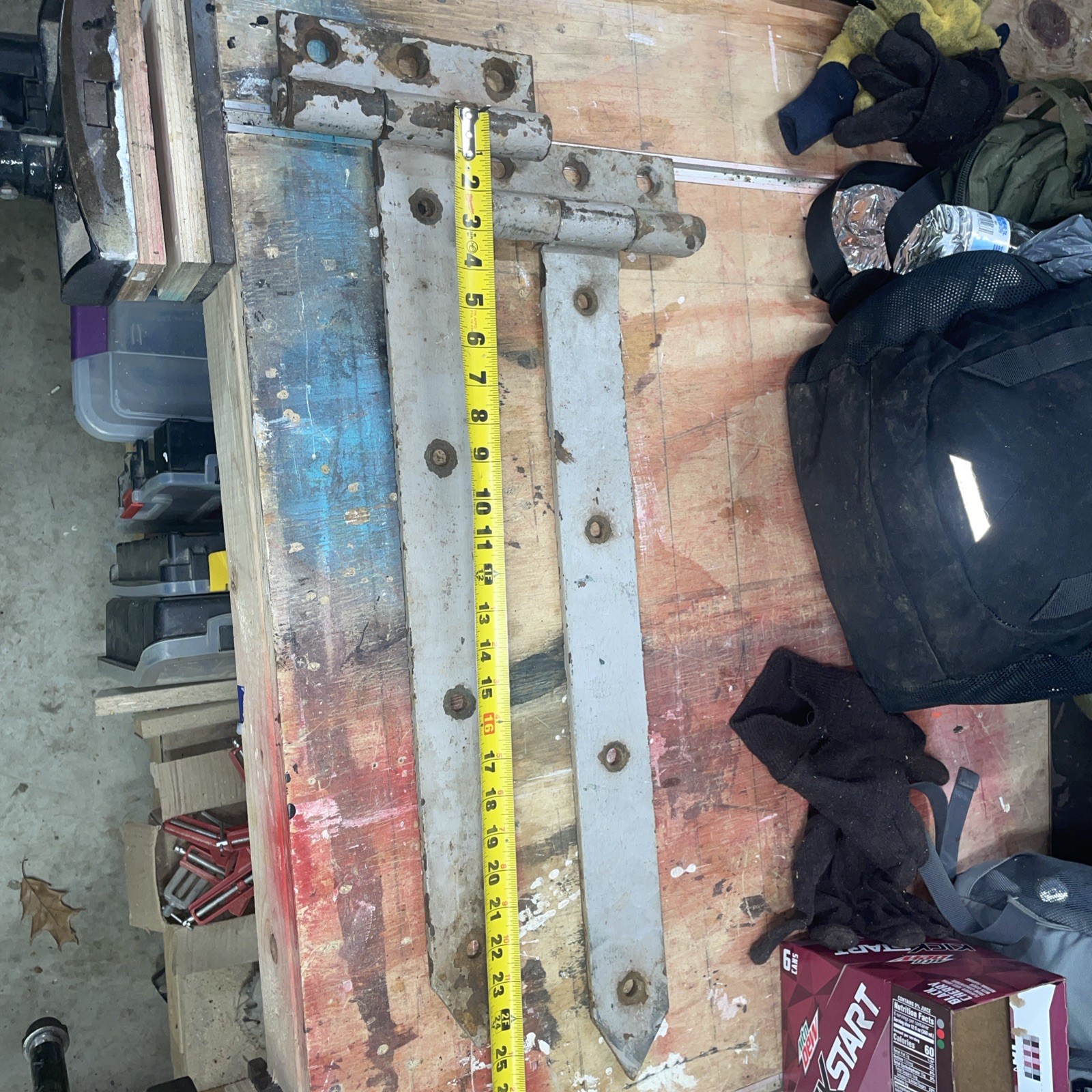 Antique Large Strap Hinges 25” industrial Hardware garage Barn Rustic Door