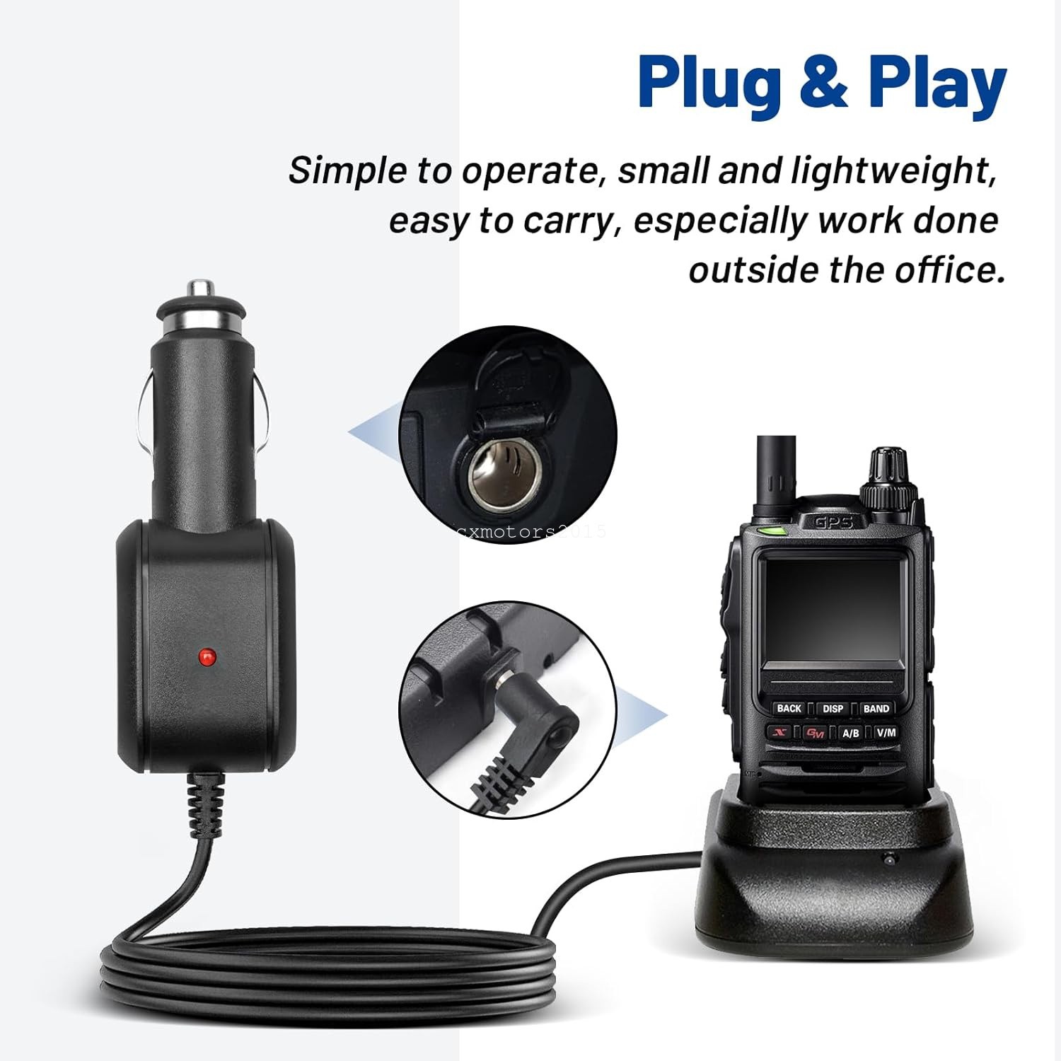 For Yaesu Vertex FT-60R FT-70DR Mobile Radio Charger Deck Power Connector Cable