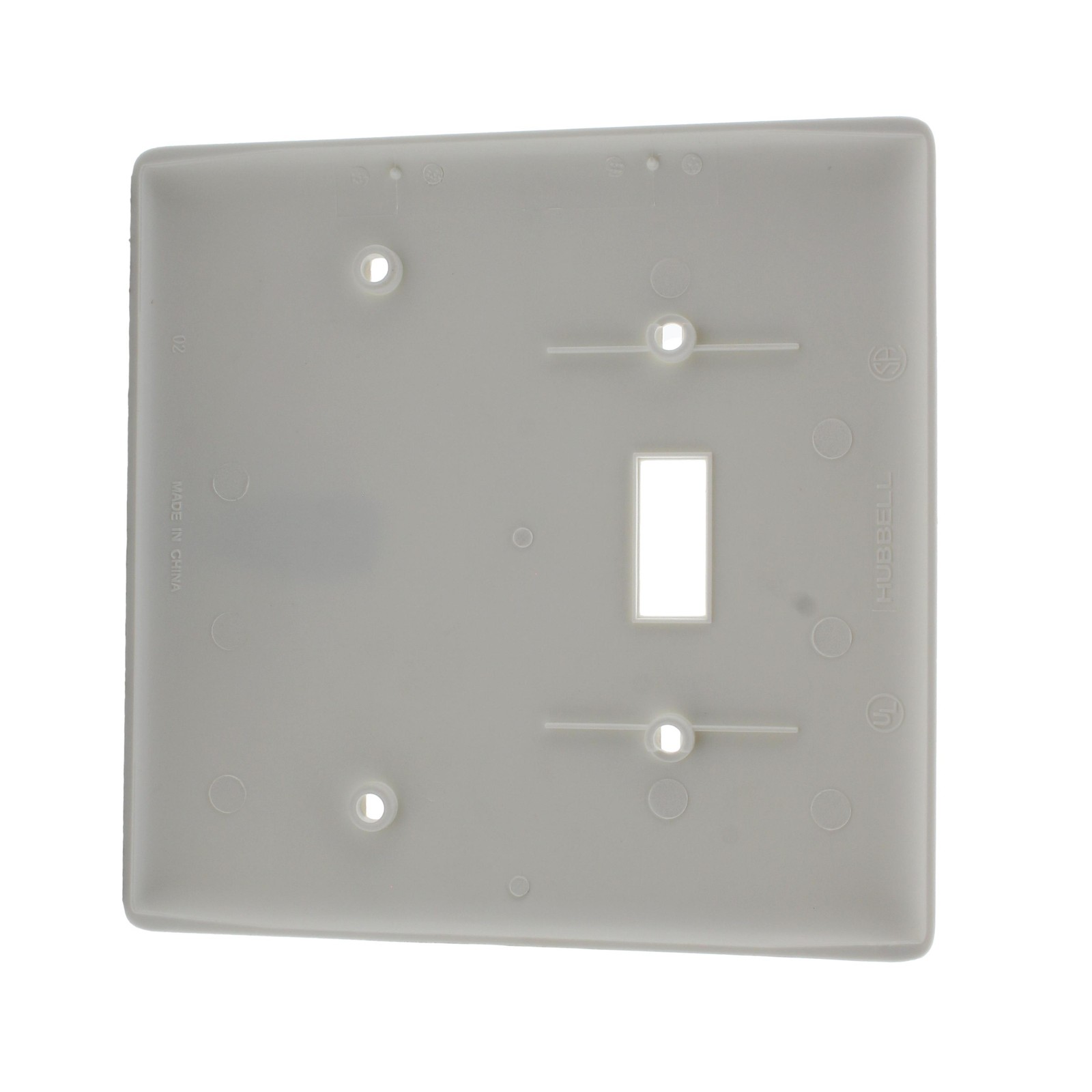 Hubbell White Mid-Size UNBREAKABLE 2-Gang Blank Switch Cover Wallplate NPJ113W