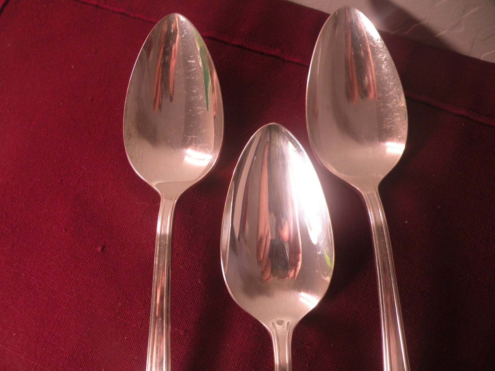 Set Of 3 Oneida Prestige Plate Longchamps Chaumont Serving Spoons 8 3/8"