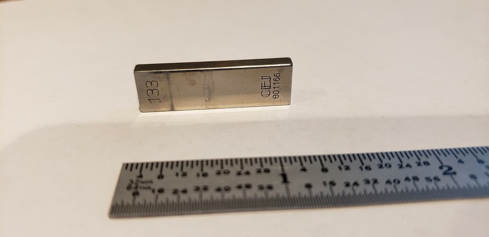 .133" CEJ Rectangular Steel Gage Gauge Block, Grade B