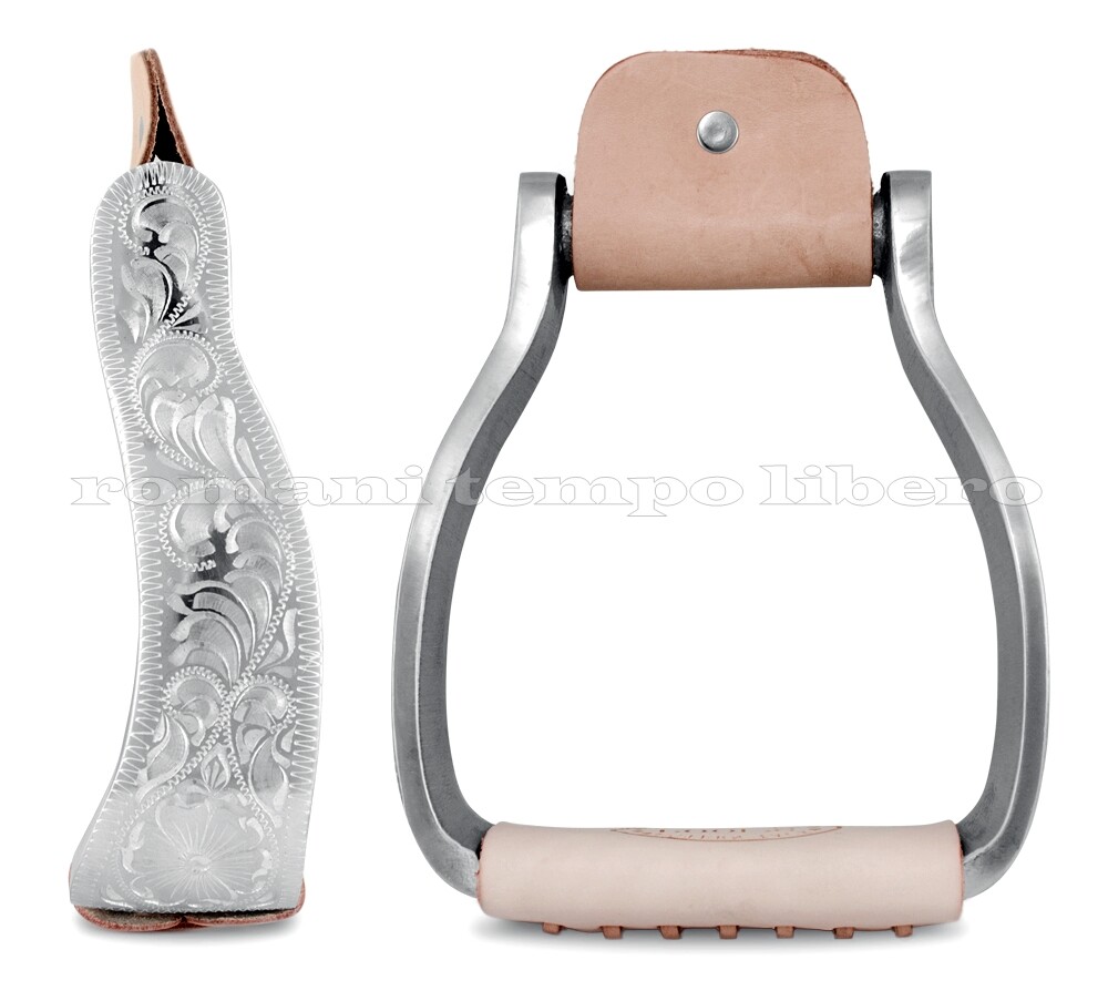 Western Aluminum Stirrups Engraved