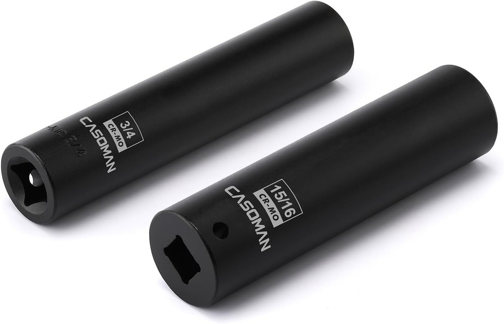 2PCS 1/2-Inch Drive Extra Deep Socket- 3/4"& 15/16" CR-MO SAE 6-Point Extra Long