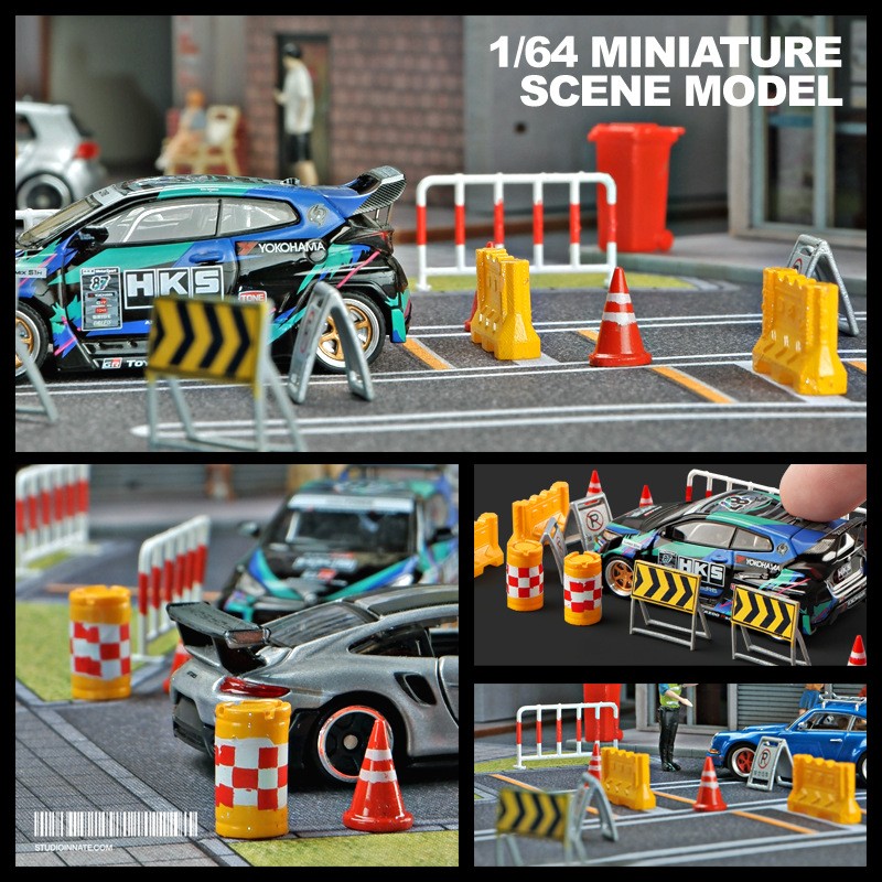 1:64 miniature scene traffic roadblock model